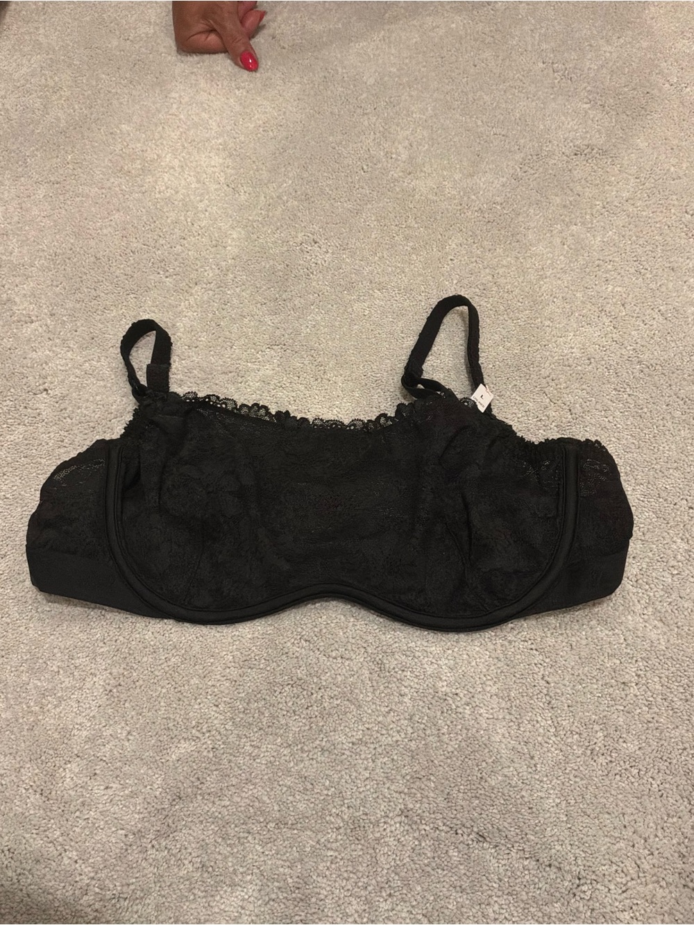 PINK Victoria's Secret Black Lace Balconette Bralette